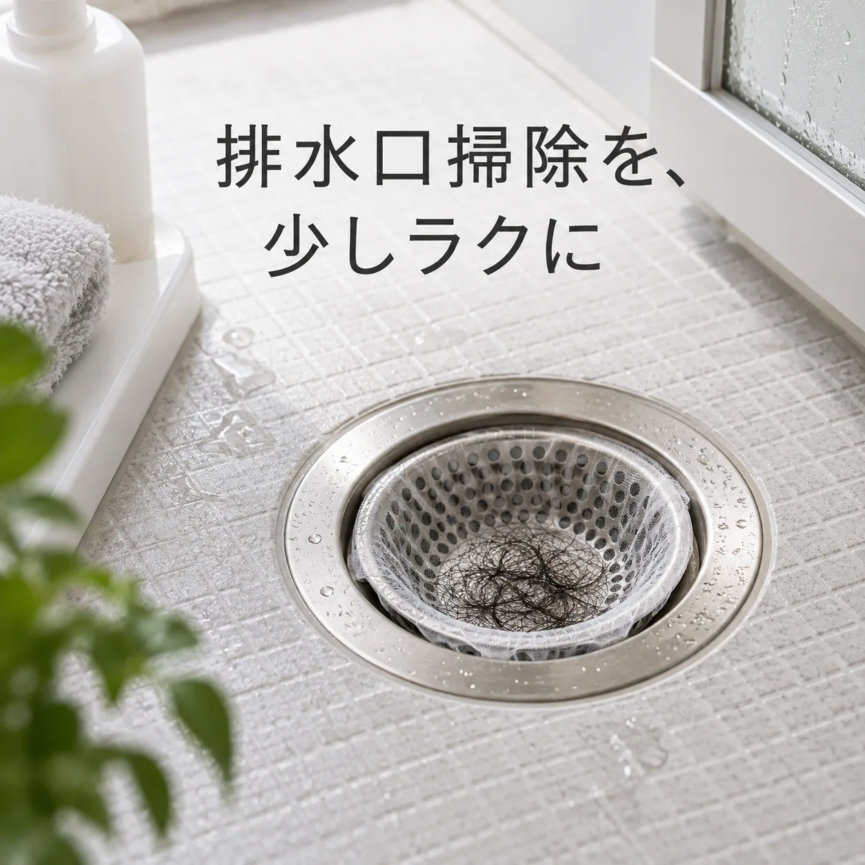 FULNG お風呂用ヘアキャッチャーの使用イメージ