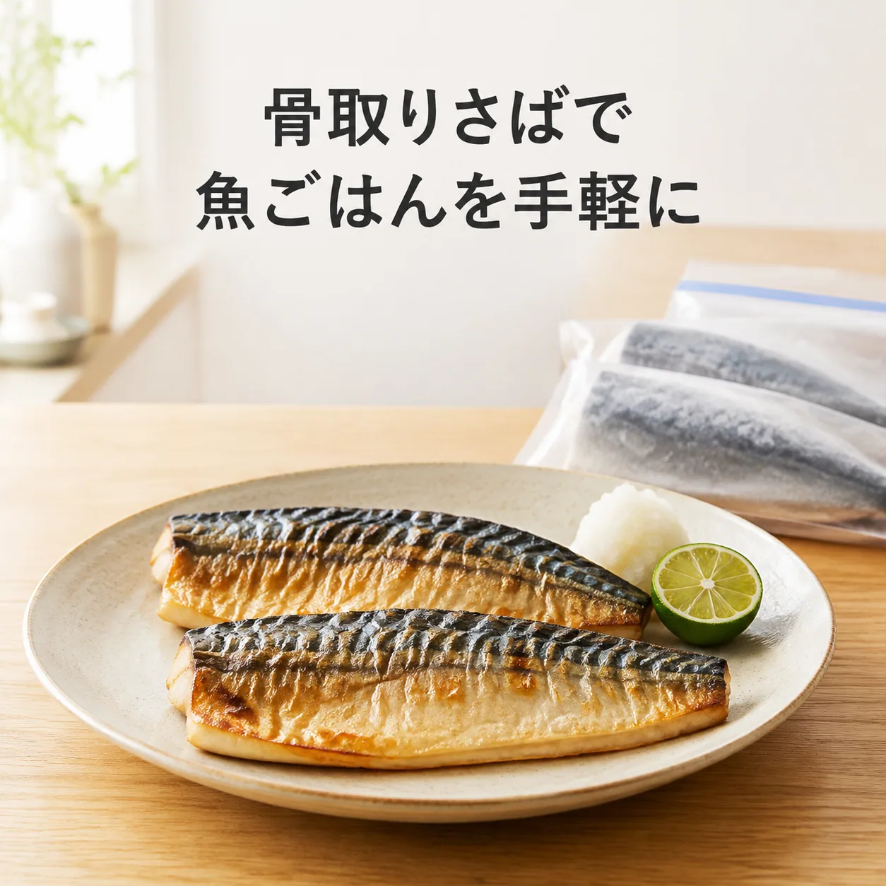 骨取り魚の飯田商店 無塩 骨取りさばの使用イメージ