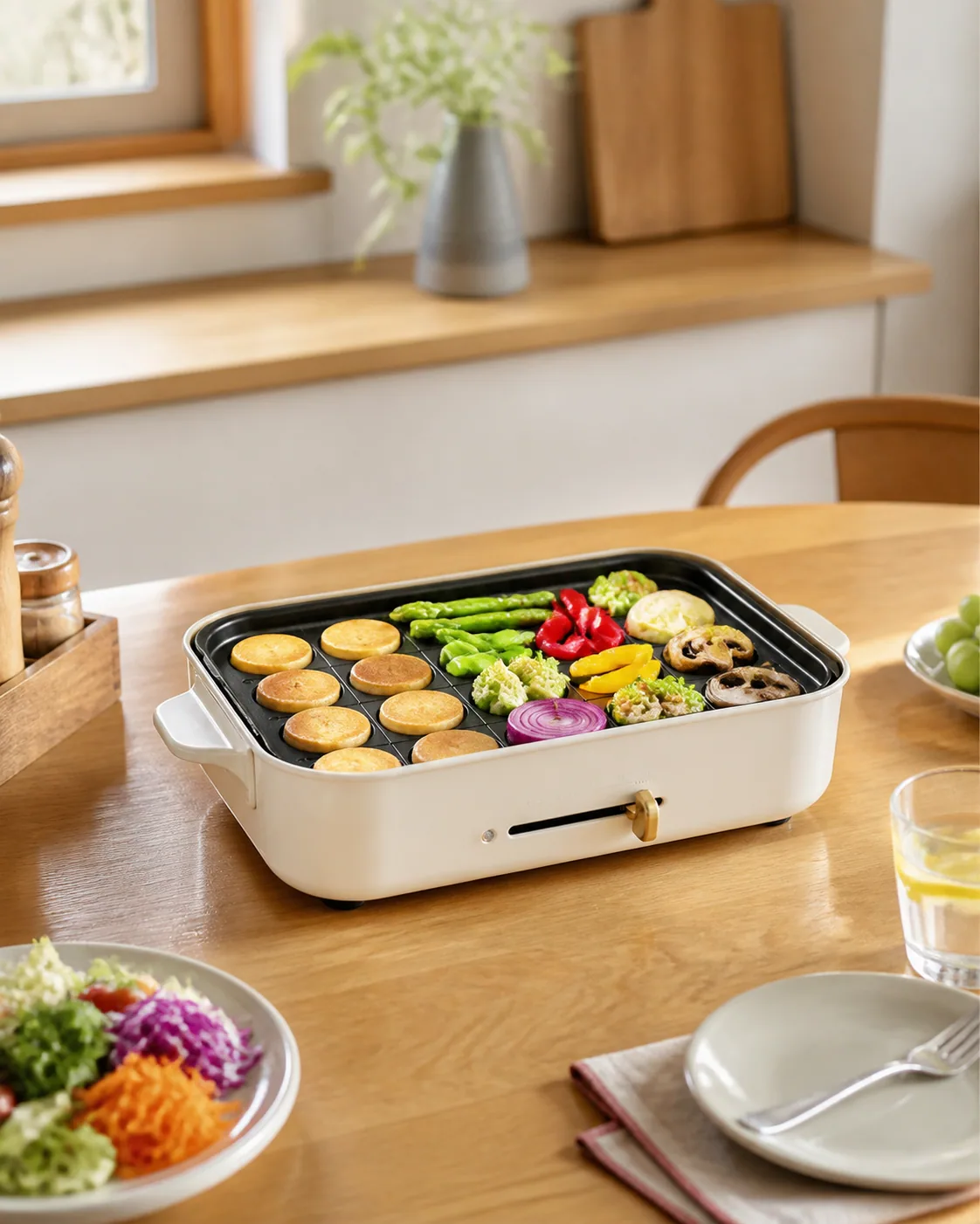 BRUNOコンパクトホットプレートの使用イメージ